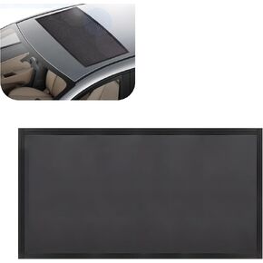 1 PC Car Sunroof Sun Shade, 3.28Ft x 2.13Ft Breathable Foldable Vehicle Sunroof Mesh, Keep Cool, No Tool Installation, Universal Durable Automotive Sunroof UV Sun Protection (Black)