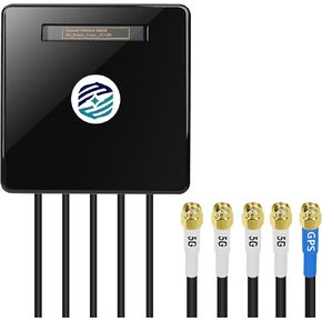 Maswell Cellular Antenna 600MHz~8.0GHz 5G 4X4 MIMO Antenna 4G 3G LTE WiFi6E UWB Screw Mount L Plate Mount omnidirectional Cubic Antenna Both SMA Male and TS9 Waterproof