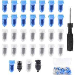 Medsuo 30 PCS Tyre Repair Nails, Rubber Tire Screws with Screwdriver, Car Tyre Puncture Repair Kit, Self-Service Tire Fast Repair Nails for Car Motorcycle Agricultural Vacuum Tires (15 S+15 L)