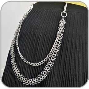 Punk Layered Pants Chain for Men Women, Silver Heart Cross Rivet Tassel Wallet Chain, Hip Hop Pocket Chain, Goth Jewelry Key Chain Wallet for Men