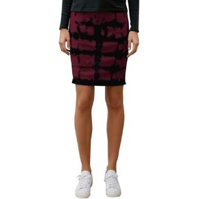 Baby'O Women's Tie Dye Stretch Denim Above The Knee Skirt
