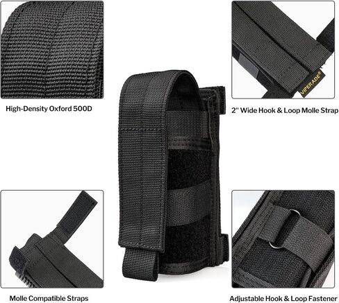 VIPERADE Tactical Flashlight Holster, MOLLE Flashlight Holder, Horizontal & Vertical Carry for Duty Belt, Open Top Flashlight Pouch for Tactical Vest Backpack in Kuwait