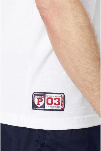 U.S. Polo Assn. Men's Graphic Diagonal Pieced Pique Short Sleeve Polo Shirt in Saudi Arabia