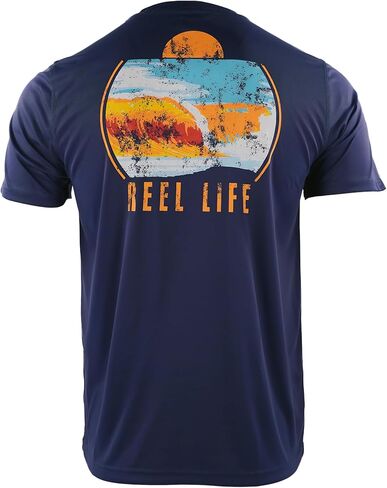 تي شيرت Gillz Reel Life Sunset Waves UV - XL - فستان أزرق in Kuwait