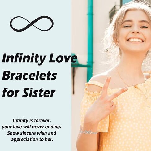 Infinity Bracelets for Women Gifts for Daughter, Mom, Grandma, Sister Adujustable Link Braceles Gifts for Birthday, Christamas, Mothers Day in Saudi Arabia