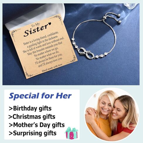 Infinity Bracelets for Women Gifts for Daughter, Mom, Grandma, Sister Adujustable Link Braceles Gifts for Birthday, Christamas, Mothers Day in Saudi Arabia