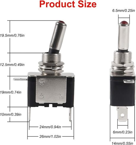 Rocker Toggle Switch Heavy Duty 3Pin ON/OFF 12V Blue LED Lighted Aircraft Safety Cover 20A SPST Rocker with Safety Flip Cover for Racing Automotive Cars Trucks Golf Cart in Kuwait