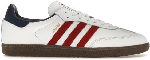 حذاء رياضي رجالي من Adidas Samba OG (أبيض أحمر كحلي، 10.5) in Saudi Arabia