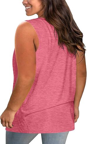 Plus Size Tank Tops for Women Summer Sleeveless Sexy V Neck T-Shirts Tops Casual Loose Cotton Tees in Kuwait