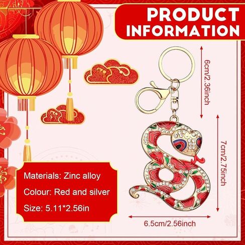 2Pcs Snake Keychains Snake Year Pendants 2025 Chinese New Year Zodiac Gift Spring Festival Blessing Souvenir in Kuwait
