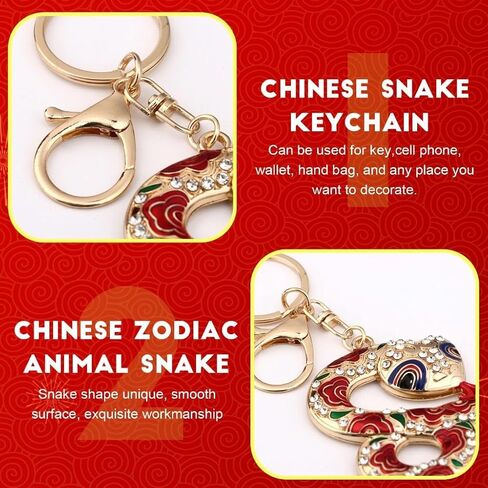2Pcs Snake Keychains Snake Year Pendants 2025 Chinese New Year Zodiac Gift Spring Festival Blessing Souvenir in Kuwait