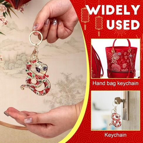 2Pcs Snake Keychains Snake Year Pendants 2025 Chinese New Year Zodiac Gift Spring Festival Blessing Souvenir in Kuwait