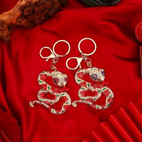 2Pcs Snake Keychains Snake Year Pendants 2025 Chinese New Year Zodiac Gift Spring Festival Blessing Souvenir in Kuwait