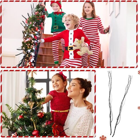 Xinnun 50 Pcs Curly Willow Branches Decorative Dried Willow Vase Filler Tree Branches for Decoration Artificial Twigs Decorative Sticks for DIY Crafts Christmas Home Decor(Black,15.75 Inch) in Saudi Arabia