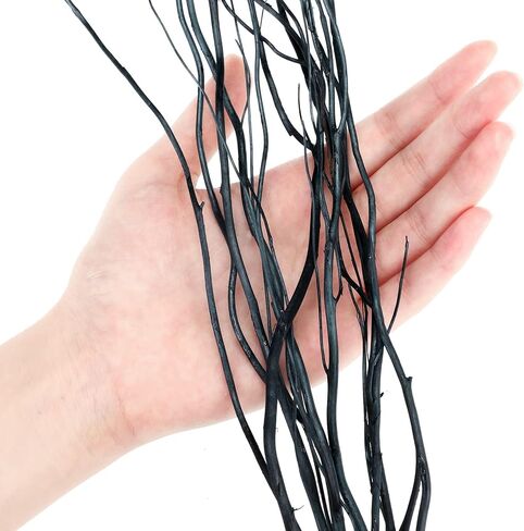 Xinnun 50 Pcs Curly Willow Branches Decorative Dried Willow Vase Filler Tree Branches for Decoration Artificial Twigs Decorative Sticks for DIY Crafts Christmas Home Decor(Black,15.75 Inch) in Saudi Arabia