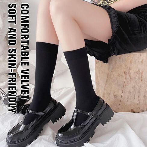 Women's calf socks, Velvet fabric, comfortable and breathable, wear-resistant and durable, soft and skin-friendly in Saudi Arabia