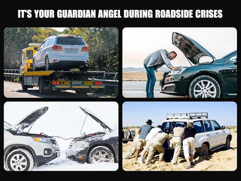 Jump Starter 5000A Peak Car Battery Jump Starter، 12V Jump Start حزمة بطارية تصل إلى جميع أنواع الغاز أو محرك الديزل 10 لتر مع بنك طاقة بشاشة LCD 3 بوصات / مخرج مزدوج / ضوء LED in Kuwait