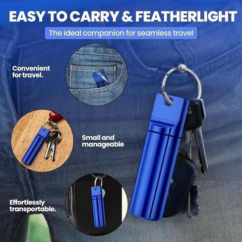 Keychain Pill Holder Large Capacity Waterproof Travel Pill Organizer Pill Container for Tablets, Capsules – Durable Travel Friendly Pill Case for Purse Mini Pill Case (Silver) in Saudi Arabia