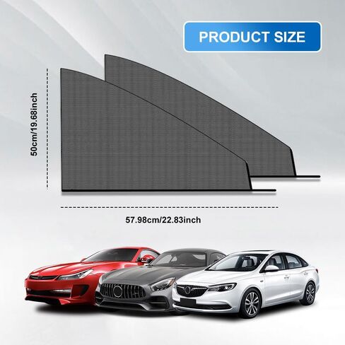 2PCS Car Window Shades, Car Side Window Sun Shades, Breathable Mesh Car Window Covers for Baby/Camping Heat Block UV Protection, Car Privacy Curtains Universal Fits Most Car, Truck, RV in Kuwait
