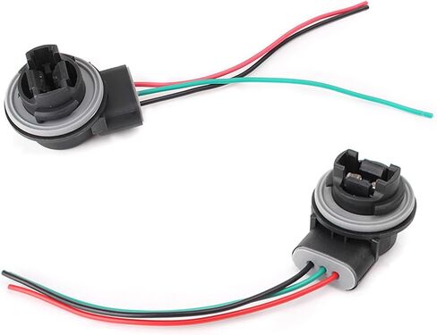 مجموعة أسلاك لمبات السيارة مكونة من قطعتين، مقبس ضوء خلفي لفرامل السيارة مقاس 5.71 بوصة، رأس ضوء إشارة متعدد الأسلاك 12 فولت، مناسب لمعظم السيارات (متعدد الألوان) in Kuwait