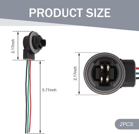مجموعة أسلاك لمبات السيارة مكونة من قطعتين، مقبس ضوء خلفي لفرامل السيارة مقاس 5.71 بوصة، رأس ضوء إشارة متعدد الأسلاك 12 فولت، مناسب لمعظم السيارات (متعدد الألوان) in Kuwait