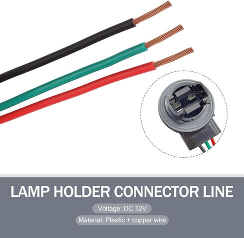 مجموعة أسلاك لمبات السيارة مكونة من قطعتين، مقبس ضوء خلفي لفرامل السيارة مقاس 5.71 بوصة، رأس ضوء إشارة متعدد الأسلاك 12 فولت، مناسب لمعظم السيارات (متعدد الألوان) in Kuwait