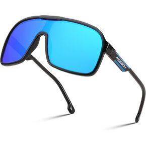 FEISEDY Fashion Polarized Sunglasses Oversized One Piece Reflective Lens Sports Sun Glasses B0122