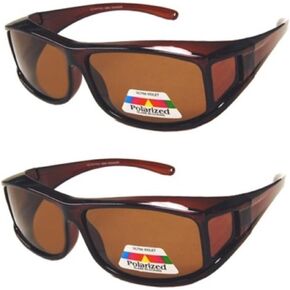 2 Pair Polarized Fit Over Wear Over Reading Glasses Lens Cover Sunglasses