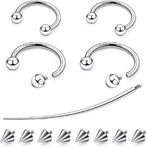 16g 8/10mm Horseshoe Septum Lip Rings Piercings Cartilage Helix Daith Earrings Jewelry for Women