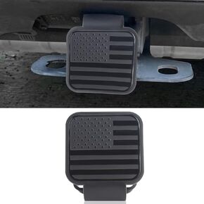 2 Inch Trailer Hitch Cover, Tow Receiver Tube Plug Insert, Dust Proof Rubber Plug Cap, Car Exterior Accessories for Truck Chevy Porsche Ford Dodge Ram 4Runner Tacoma (No Logo, 1PC)