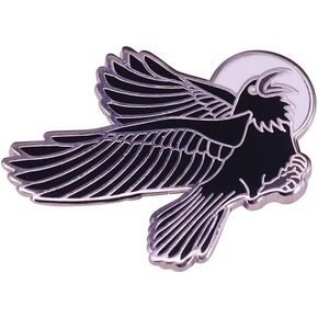 Odin Raven Crow Full Moon Flying Flight Night Norse Viking Rune Celtic Thor 1.1" Enamel Pin Badge