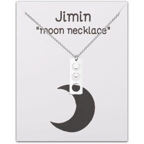 BLEOUK Jimmin Moon Necklace Jimmin Jewelry Gift Jimmin Gift For Women K-Pop Music Lovers Gift Jimmin K-Pop Band Fans Gift