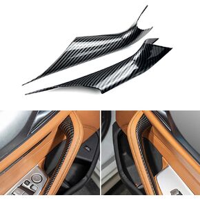 Pack-2 Automobile Side Door Inner Handle Covers, ABS Door Pull Handle Protectors, Car Door Armrest Pads, Compatible with BMW New 5 Series (Black)