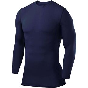 Boys' Compression Shirts Long Sleeve Youth Athletic Workout Top, Base Layer Sports Kids Undershirt - Crew Neck
