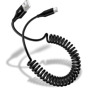 USB C Fast Charging Retractable Car Phone Charger Cord for iPhone 15/15 Pro/Plus,3Pack/3FT Android Auto Coiled Short USB C Cable for Samsung Galaxy A15 5G/A55/A54/A14/A25/S24 Ultra/S23/S22/S21/S20/S10