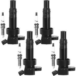 AUTOSAVER88 Ignition Coil Pack Iridium Spark Plug Set of 4 Compatible with Hyundai Accent Veloster Kia Rio Soul 2012-2020 L4 1.6L 1.6 in Kuwait