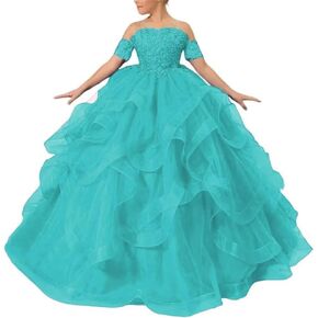 Flower Girl Dress Tulle Lace Applique Princess Pageant Dresses for Girls Long First Communion Gowns