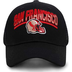 Football Fans Embroidered Trucker Hat, Football Team City Adjustable Baseball Hats Best Gift for Men Women