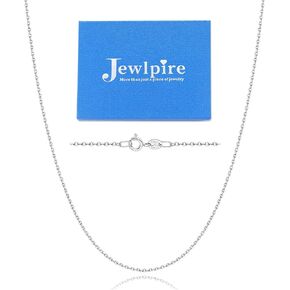 Jewlpire 1.1mm Italian Solid 24k Real Gold Over 925 Sterling Silver Chain Necklace for Women, Thin Cable Chain Shiny & Lightweight & Sturdy Women's Chain Necklaces, 16 18 20 22 24 Inch