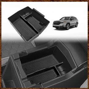 Muslogy Upgraded Center Console Organizer Compatible with 2025 Subaru Forester Middle Armrest Storage Box Insert Tray Cable Holder Interior Accessories Easy Removal (Black)