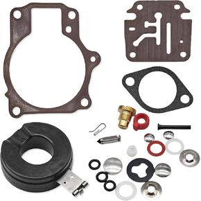 ‎GHmarine 396701 Carb Rebuild Repair Kit with Float for Johnson Evinrude 18 20 25 28 30 35 40 45 48 50 55 60 65 70 75 HP Outboard Motors 392061 Sierra 18-7222 18-7042 Mallory 9-37107