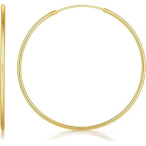 Gold Hoop Earrings 14K Gold, Hypoallergenic Earrings for Women Big Huggie Hoop Earrings for Women Holiday Gifts (50mm)