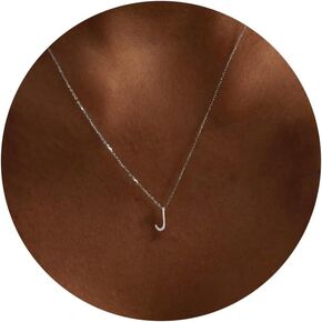 Silver Jewelry for Women,Dainty Sterling Silver Initial Necklace Cute Letter Necklace Simple Name Necklace Personlized Silver Choker Necklaces for Women Trendy Stuff Gifts