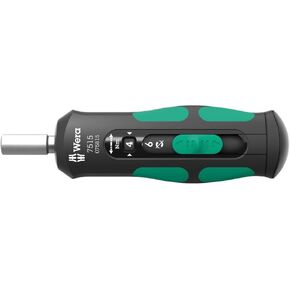 WERA - 05075815001-7515 Kraftform Safe-Torque Speed Torque Screwdriver, 2-6 Nm, 1/4" x 2.0 Nm x 3.0 Nm x 4.0 Nm x 5.0 Nm x 6.0 Nm x 147.5 mm