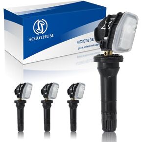 Sorghum Tire Pressure Monitoring System - Pre-Programmed TPMS Sensors Set of 4 Tire Pressure Sensor 315MHz Compatible with 2007-2024 Chevrolet Buick GMC Cadillac Replace# 13598771 13598772 13581558