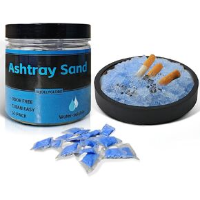 Smokeless Ashtray Sand 50 PACKs, Sand of Ashtrays for Smokers Indoor Extinguish Cigarette Butts, Water-absorbent Ash tray Sand with Air Freshening Scent, Applicable for Cigar Ashtray/Outdoor Ashtray