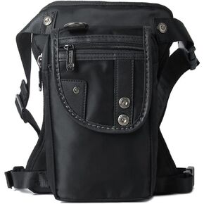 Nylon Waist Pack Multi-purpos Drop Leg Arm Fanny Messenger Shoulder Bag Black