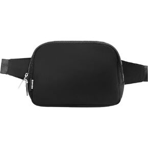 Everywhere Belt Bag 1L for Women, Little Fanny Pack with adjustable Belt 53", Fashion Waist Bag with Multiple Pockets, Crossbody Bag for Travel Gym Running Hiking Cycling, Black