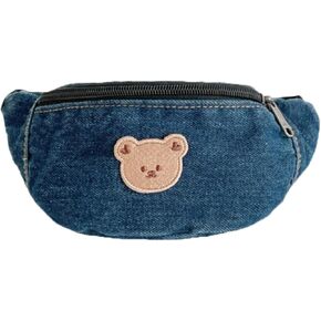 حقيبة خصر لطيفة على شكل دب للأطفال، حقيبة صغيرة بحزام من قماش الدنيم، حقيبة كروس للأطفال الصغار من البنات والأولاد in Kuwait