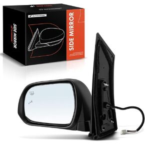 A-Premium Driver Side Power Door Mirror - Compatible with Toyota Sienna 2013-2014 - Heated Manual Folding Black Textured Outside Rear View Mirror w/Blind Spot Detection - Replace# 8794008112